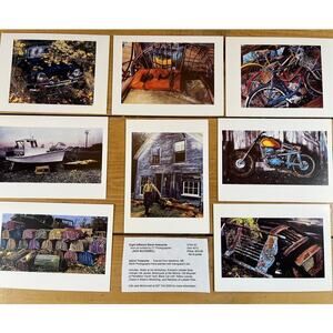 8 Hand Painted Jack McConnell Photograph Blank Note greetingCards.Boats,lobsters
